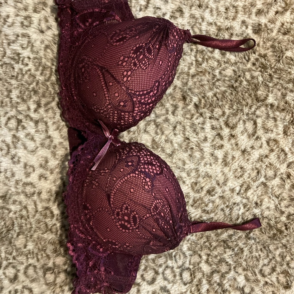 34A push up bra burgundy